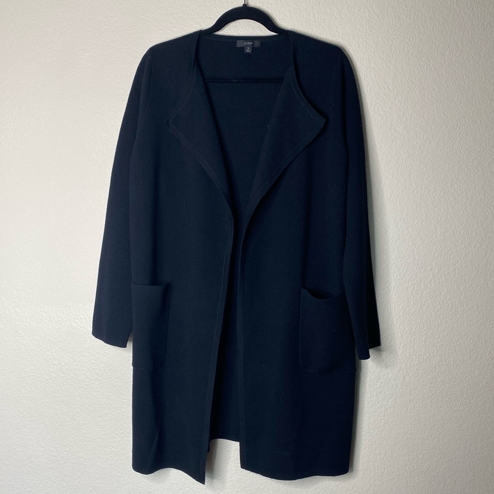 J. Crew black duster sweater jacket women’s small EUC